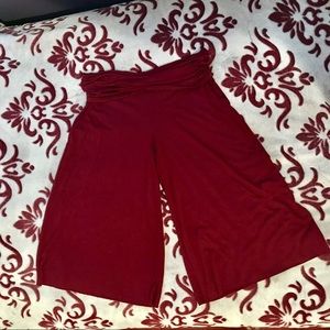 Boho style maroon shorts.